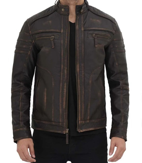 Monroe Distressed Brown Leather Jacket